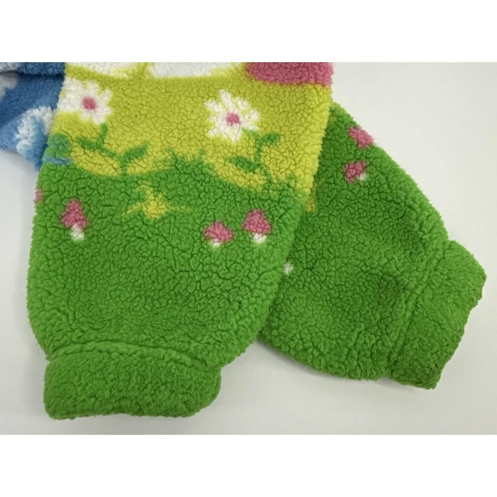 aLAB Hoodie Womens M Fleece Pullover Blue Green Scenic Graphic Cozy Sherpa - Picture 11 of 12